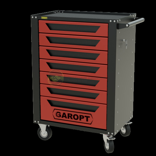 Тележка инструментальная Garopt серия High 7 ящиков доводчики красная